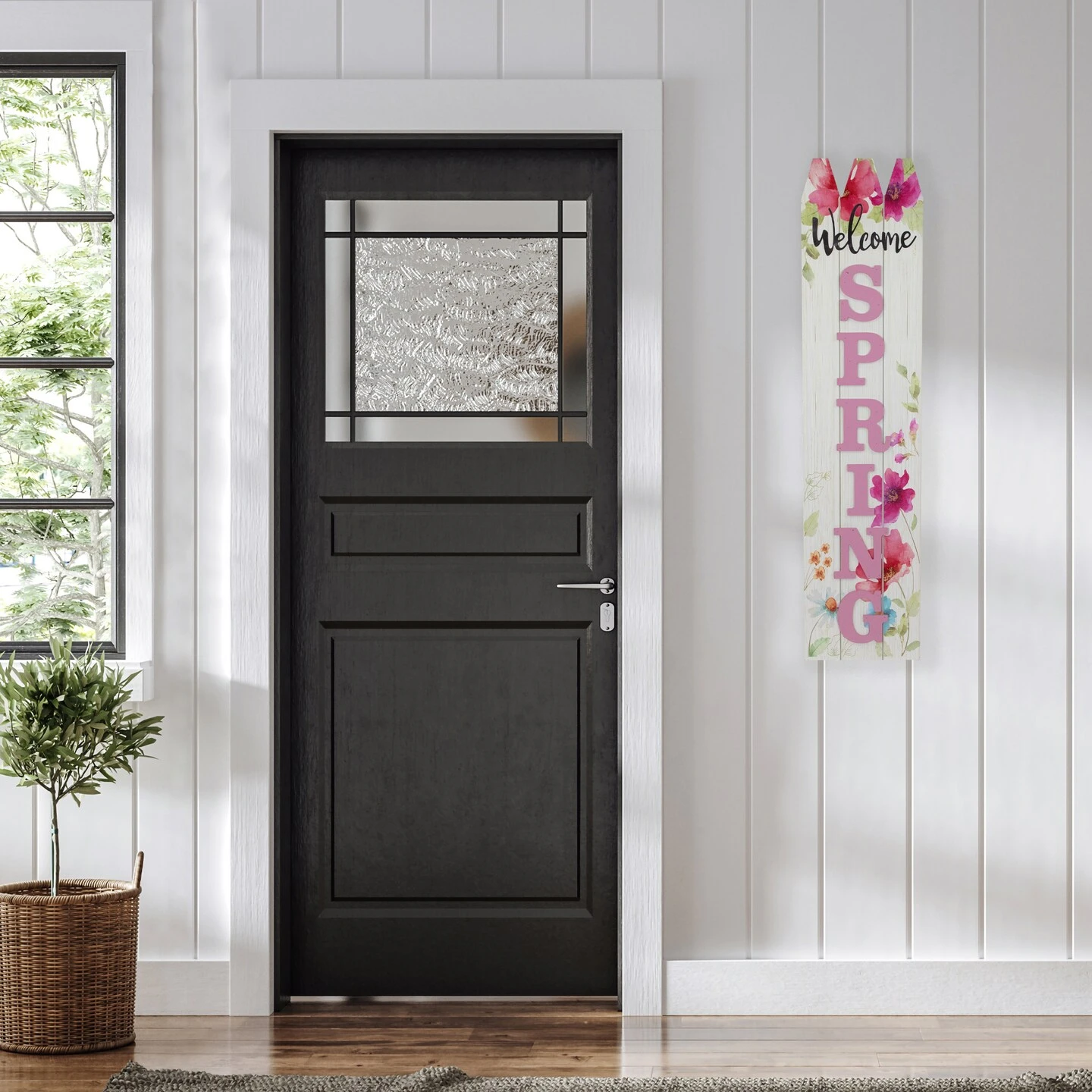 Northlight 40" Welcome Spring Floral Outdoor Porch Board Sign Decoration Pink 6 Northlight 40" Welcome Spring Floral Outdoor Porch Board Sign Decoration Pink - Image 4