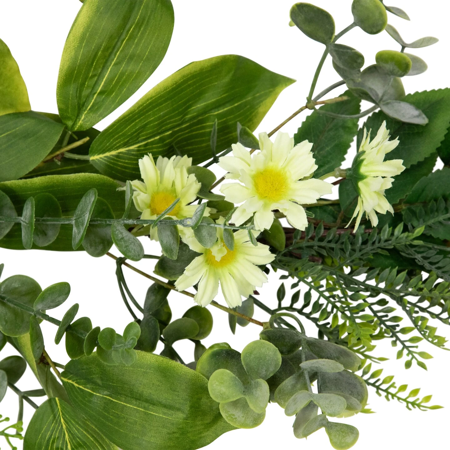 Northlight Mixed Foliage And Daisy Spring Garland - 5' Green 7 Northlight Mixed Foliage And Daisy Spring Garland - 5' Green - Image 5