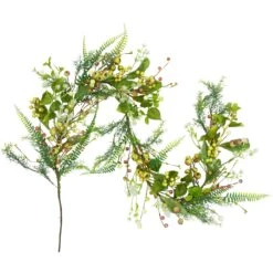 Northlight Berry And Crabapple Fern Foliage Spring Garland - 5' Green 14 Northlight Berry And Crabapple Fern Foliage Spring Garland - 5' Green -Northlight 506023919037456