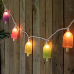 Northlight Sugared Ice Pop Indoor Outdoor Patio String Light Set - 7.25' White Wire - 10ct Multi