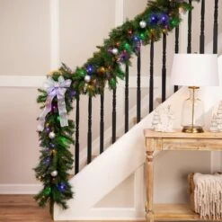 Northlight Pre-Lit Dakota Red Pine Artificial Christmas Garland - 9' X 16" - Multi LED Lights Green