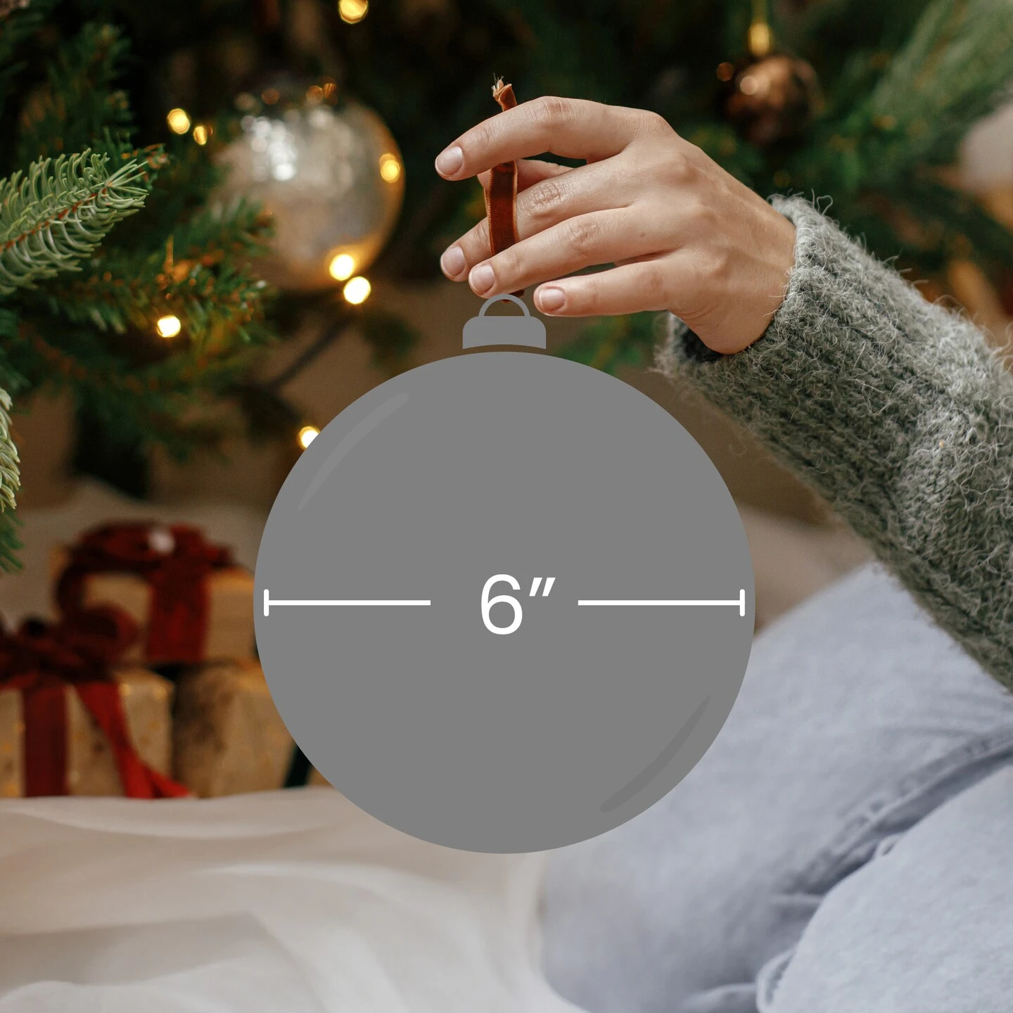 Northlight Glitter Pine Christmas Ball Ornament - 6" - Gold 9 Northlight Glitter Pine Christmas Ball Ornament - 6" - Gold - Image 7