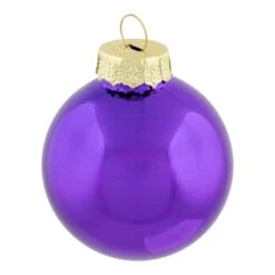 Northlight Shiny And Matte Purple Glass Ball Christmas Ornaments - 1.5" (40mm) - Purple - 10ct -Northlight 511213566154448