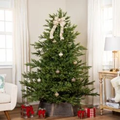 Northlight Real Touch™️ Pre-Lit Full Oregon Noble Fir Artificial Christmas Tree - 6.5' - Warm White LED Lights Green 17 Northlight Real Touch™️ Pre-Lit Full Oregon Noble Fir Artificial Christmas Tree - 6.5' - Warm White LED Lights Green -Northlight 511213983868624 2