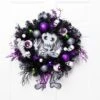 Northlight Purple And Black Spooky Skeleton Pine Halloween Wreath, 24-Inch, Unlit 2 Northlight Purple And Black Spooky Skeleton Pine Halloween Wreath, 24-Inch, Unlit -Northlight 511824408523184
