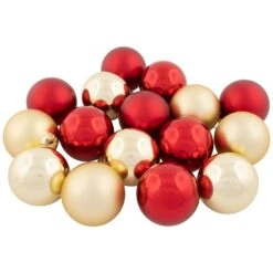 Northlight 2-Finish Glass Christmas Ball Ornaments -3.25" (80mm) - Red And Gold - 72ct -Northlight 512411929485520