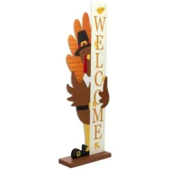 Northlight Turkey Welcome Fall Harvest Outdoor Porch Sign - 35.5" Brown 13 Northlight Turkey Welcome Fall Harvest Outdoor Porch Sign - 35.5" Brown -Northlight 512412067643216