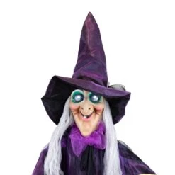 Northlight LED Lighted And Animated Witch Halloween Decoration - 5.5' Purple -Northlight 512922674097072