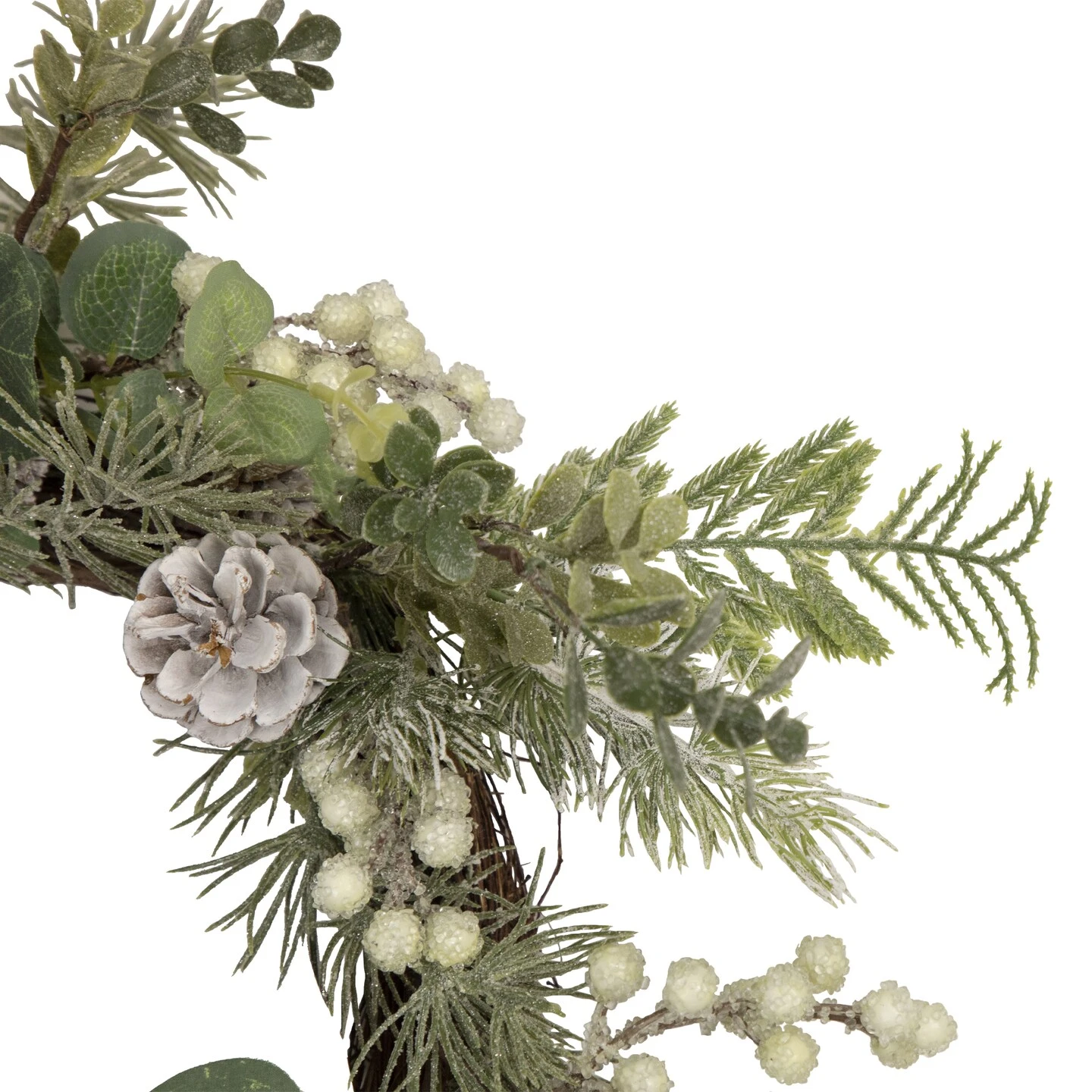 Northlight White Berry, Eucalyptus And Pinecone Christmas Wreath, 20-Inch, Unlit Green 6 Northlight White Berry, Eucalyptus And Pinecone Christmas Wreath, 20-Inch, Unlit Green - Image 4