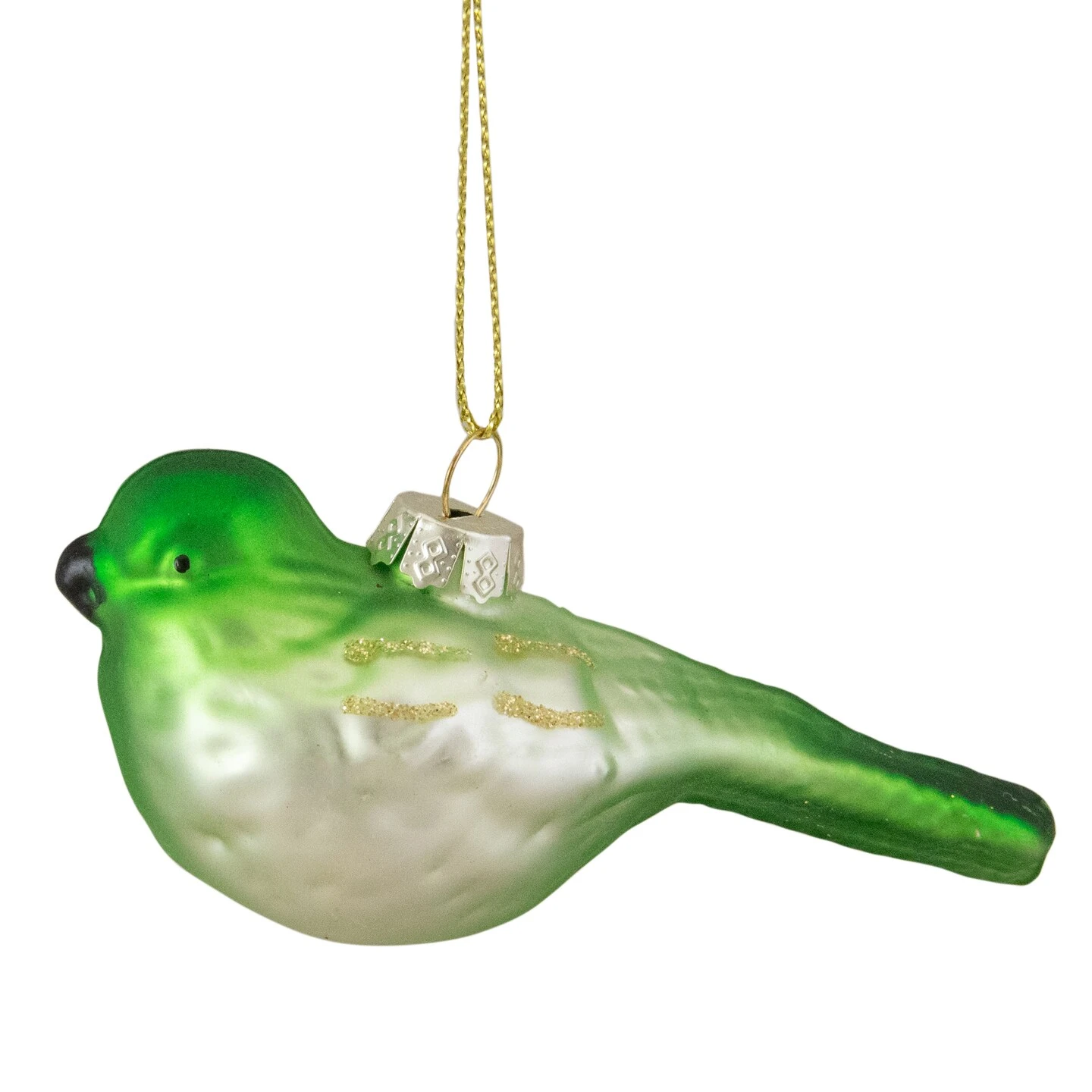 Northlight 4" Green And White Glass Bird Christmas Ornament 7 Northlight 4" Green And White Glass Bird Christmas Ornament - Image 5