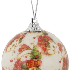 Northlight Decoupage Forest Snowmen Christmas Ball Ornaments - 2.25" (60mm) - 14ct White -Northlight 514936799315168