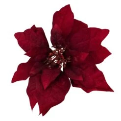 Northlight Velvet Poinsettia Artificial Christmas Stem Spray - 18" - Red 12 Northlight Velvet Poinsettia Artificial Christmas Stem Spray - 18" - Red -Northlight 514936813798624