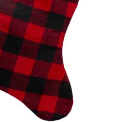 Northlight 23" Black And Red Rustic Buffalo Plaid Christmas Stocking -Northlight 514936838964448