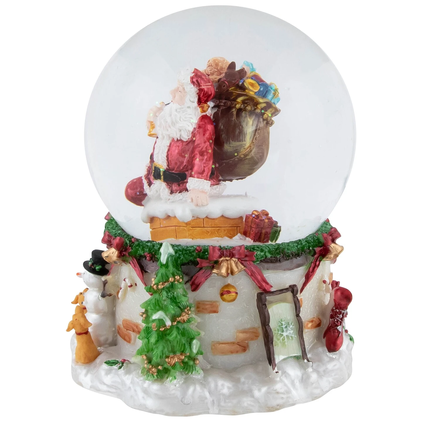Northlight Santa Claus In Chimney Musical Christmas Snow Globe - 7" Red 7 Northlight Santa Claus In Chimney Musical Christmas Snow Globe - 7" Red - Image 5