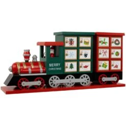 Northlight 16.5" Locomotive Train Wooden Christmas Advent Calendar Red 14 Northlight 16.5" Locomotive Train Wooden Christmas Advent Calendar Red -Northlight 514936977376480