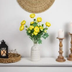 Northlight Real Touch™ Yellow Ranunculus Artificial Floral Sprays, Set Of 6 - 21" -Northlight 514936996250848