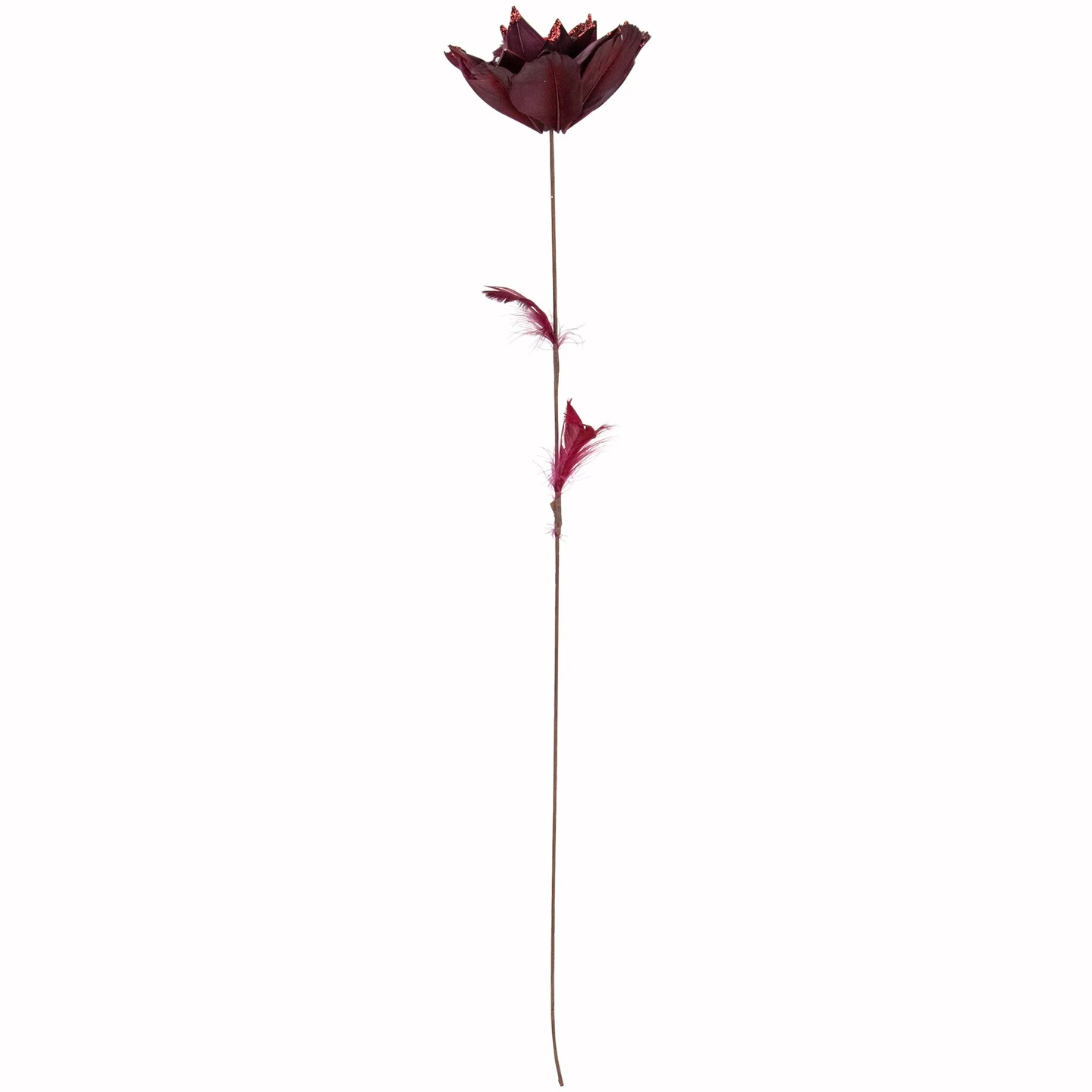 Northlight 20.75" Deep Red Feather Peony Artificial Christmas Floral Pick 7 Northlight 20.75" Deep Red Feather Peony Artificial Christmas Floral Pick - Image 5
