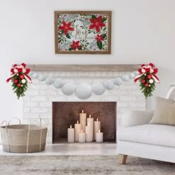 Northlight 6' White Shiny And Matte Shatterproof Ball Christmas Swag 12 Northlight 6' White Shiny And Matte Shatterproof Ball Christmas Swag -Northlight 514937445237984