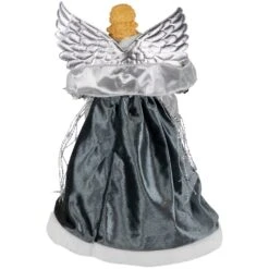 Northlight Sequined Angel With Wings Christmas Tree Topper Unlit - 12" Gray -Northlight 514937835111648