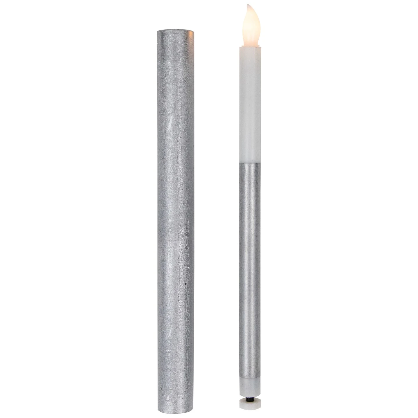 Northlight Set Of 4 Brushed Silver-tone LED Flameless Wax Flickering Taper Candles 9.5" 8 Northlight Set Of 4 Brushed Silver-tone LED Flameless Wax Flickering Taper Candles 9.5" - Image 6