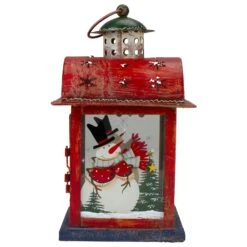 Northlight Red, White And Gray Snowman "WELCOME" Christmas Lantern 9.75" 14 Northlight Red, White And Gray Snowman "WELCOME" Christmas Lantern 9.75" -Northlight 514938155975904