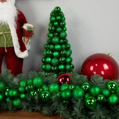 Northlight 3-Finish Shatterproof Ball Christmas Tree With Tinsel - 15.75" - Green 14 Northlight 3-Finish Shatterproof Ball Christmas Tree With Tinsel - 15.75" - Green -Northlight 514938250544352