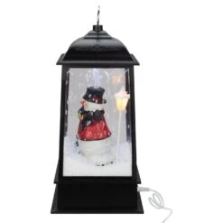 Northlight Lighted Snowman Christmas Lantern With Falling Snow - 13" - Black 14 Northlight Lighted Snowman Christmas Lantern With Falling Snow - 13" - Black -Northlight 514938273416416