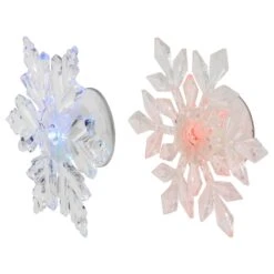 Northlight LED Lighted Icy Crystal Snowflake Christmas Window Decorations - 5.5" - Set Of 2 Clear -Northlight 514938477036768