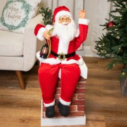Northlight 32" Musical And Animated Santa On A Chimney Christmas Decoration Red 11 Northlight 32" Musical And Animated Santa On A Chimney Christmas Decoration Red -Northlight 515738788280368 1