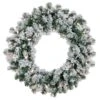 Northlight Pre-Lit Flocked Snow White Artificial Christmas Wreath, 24-Inch, Clear Lights -Northlight 5188175449845260960