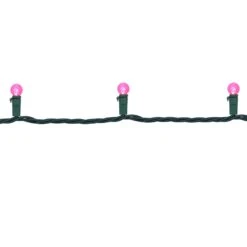 Northlight LED G12 Berry Christmas Lights - Pink - 16' Green Wire - 50ct -Northlight 519556665785360