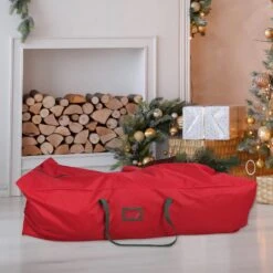 Northlight 7.5’ Red And Green Rolling Artificial Christmas Tree Storage Bag -Northlight 52018401334896