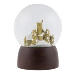 Northlight Christmas Village In The Woods Musical Snow Globe - 6.5" Gold -Northlight 524273927996640