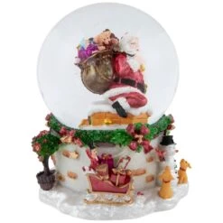 Northlight Santa Claus In Chimney Musical Christmas Snow Globe - 7" Red 12 Northlight Santa Claus In Chimney Musical Christmas Snow Globe - 7" Red -Northlight 524274211112160