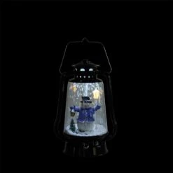Northlight Lighted Musical Snowman Snowing Christmas Lantern - 13.5" - Black -Northlight 524274529879264