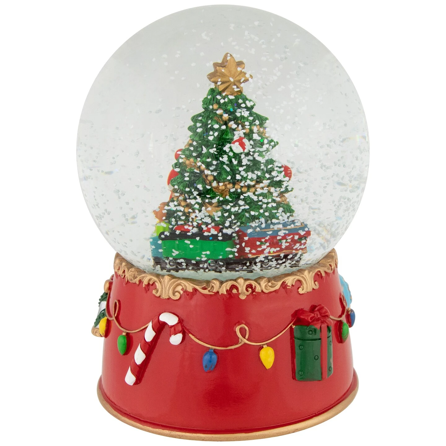 Northlight Train And Christmas Tree Village Musical Snow Globe - 8" Red 7 Northlight Train And Christmas Tree Village Musical Snow Globe - 8" Red - Image 5