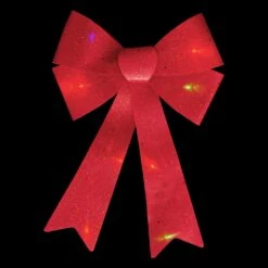 Northlight LED Lighted Sequin Christmas Bow Decoration - 16" - Color Changing Lights Red -Northlight 524274871911648