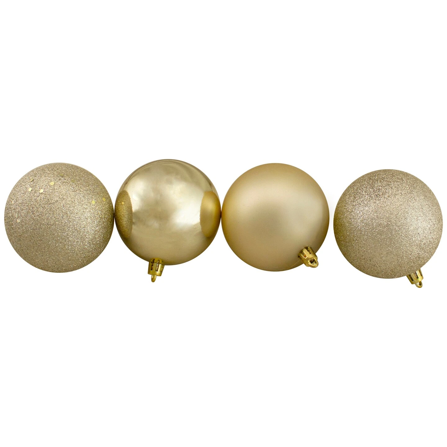 Northlight Shatterproof 4-Finish Christmas Ball Ornaments 3.25" (80mm) - Champagne Gold - 32ct 6 Northlight Shatterproof 4-Finish Christmas Ball Ornaments 3.25" (80mm) - Champagne Gold - 32ct - Image 4