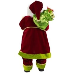 Northlight 24" Red And Bright Green Standing Santa With Presents Christmas Figure -Northlight 524275175474400