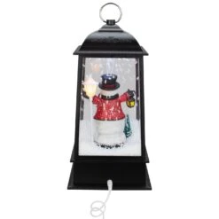 Northlight Lighted Snowman Christmas Lantern With Falling Snow - 13" - Black 13 Northlight Lighted Snowman Christmas Lantern With Falling Snow - 13" - Black -Northlight 524275532317920