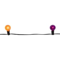 Northlight G40 Globe Halloween Lights - Orange And Purple - 9' Black Wire - 10ct