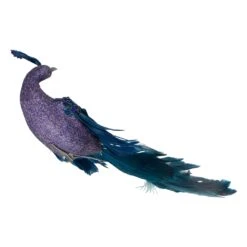 Northlight Glittered Peacock Christmas Clip-On Christmas Ornament - 14.75" - Purple And Blue -Northlight 524275735741664