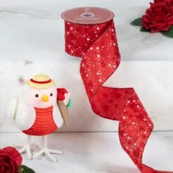 Northlight Hearts Valentine's Day Wired Craft Ribbon - 2.5" X 10 Yards - Red And White -Northlight 526726780981424 2