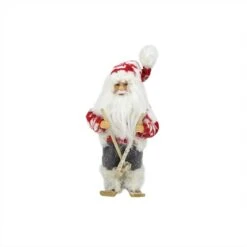 Northlight Frontier Reindeer Skiing Santa Claus Christmas Figurine - 9" - Red And White -Northlight 52841423361952