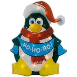 Northlight 17.5" Lighted Penguin Christmas Window Silhouette Black 11 Northlight 17.5" Lighted Penguin Christmas Window Silhouette Black -Northlight 534977265296736