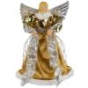 Northlight 12" Metallic Bronze And Silver Sequined Angel Christmas Tree Topper, Unlit