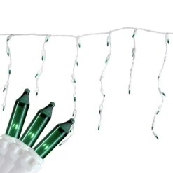 Northlight Mini Icicle Christmas Lights - Incandescent - 3.5' White Wire - Green - 100ct 15 Northlight Mini Icicle Christmas Lights - Incandescent - 3.5' White Wire - Green - 100ct -Northlight 534978744489312 2