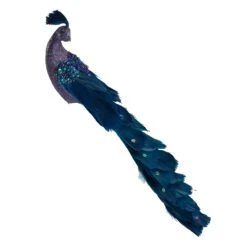 Northlight Glittered Peacock Christmas Clip-On Christmas Ornament - 14.75" - Purple And Blue -Northlight 535872459616 2