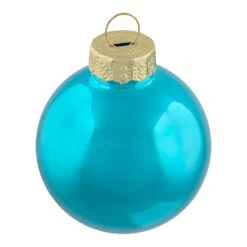 Northlight 2-Finish Christmas Glass Ball Ornaments - 1.75" (44.5mm) - Turquoise Blue - 10ct 16 Northlight 2-Finish Christmas Glass Ball Ornaments - 1.75" (44.5mm) - Turquoise Blue - 10ct -Northlight 53806846299856