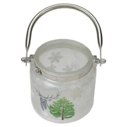 Northlight 4" Deer, Pine And Snowflakes Hand Painted Flameless Glass Candle Lantern Gray 14 Northlight 4" Deer, Pine And Snowflakes Hand Painted Flameless Glass Candle Lantern Gray -Northlight 543820301092064